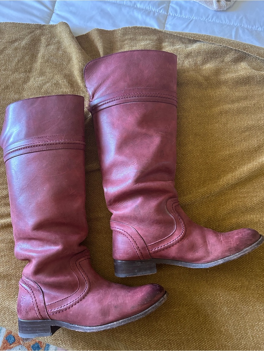 Frye Women's Over-the-Knee Leather Boots in Burgundy